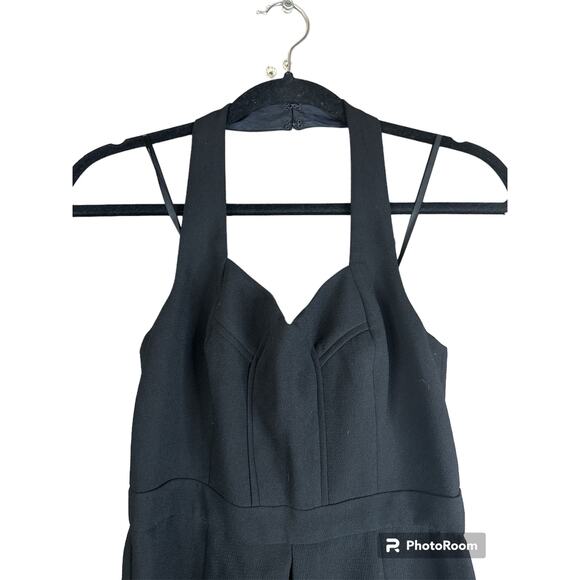 NWT BCBGeneration Black Sleeveless Halter Top Fit Flare Short Mini Dress Size 0 - Picture 2 of 9